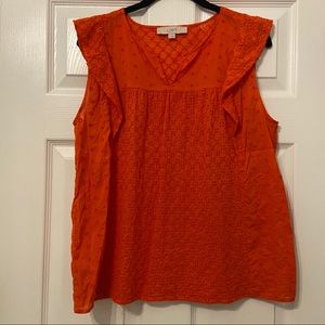 ANN TAYLOR LOFT Eyelet Cotton Top Sz. M